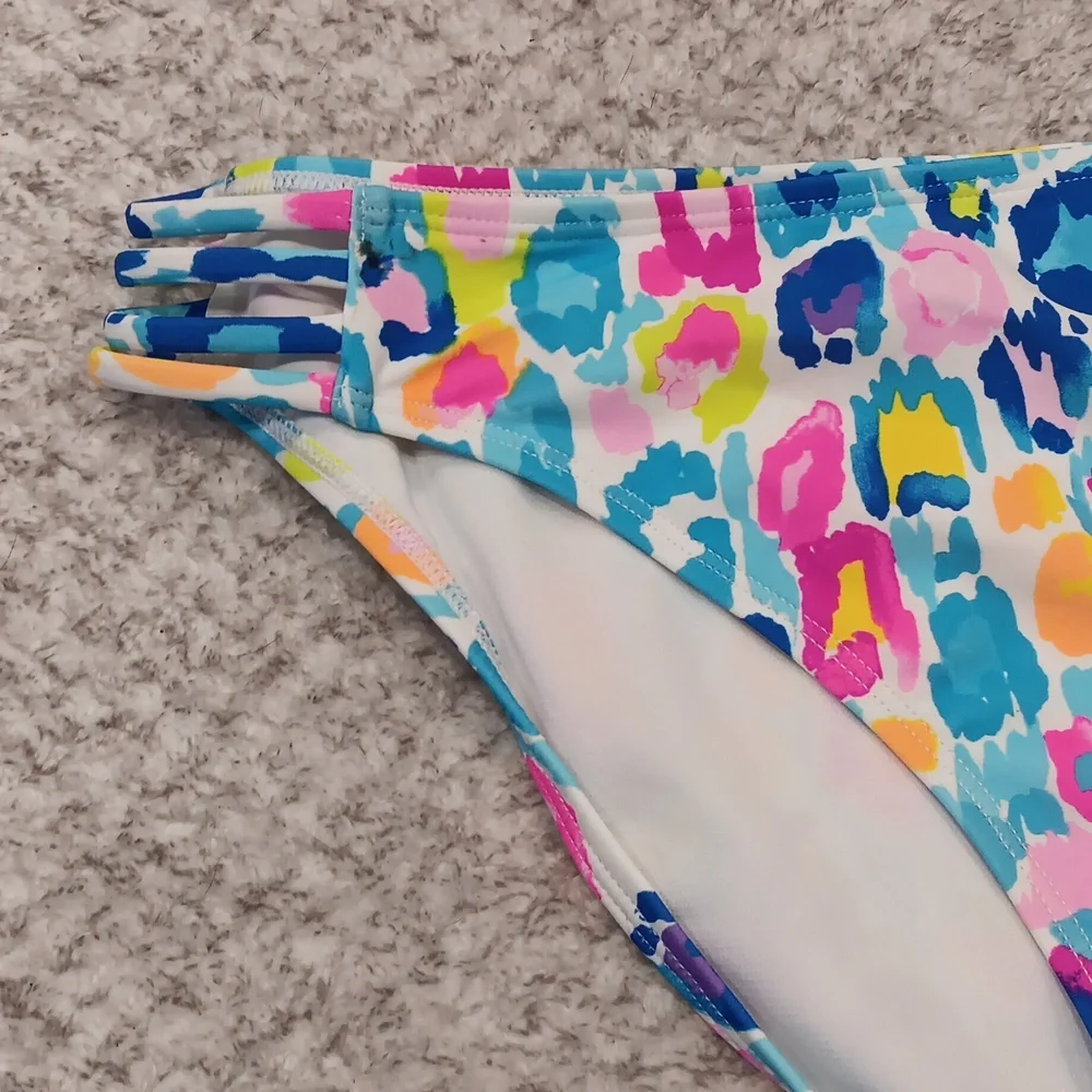 NWT, Womens Juniors Strappy Printed Swim Bottom